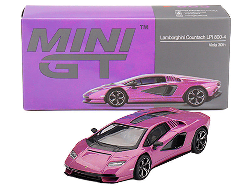 Lamborghini Countach LPI 800-4 Viola 30th Metallic Limited Edition 1/64 Diecast Model Car by Mini GT-1