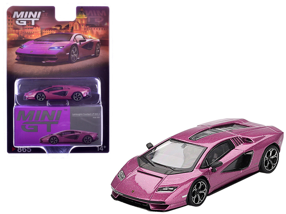 Lamborghini Countach LPI 800-4 Viola 30th Metallic Limited Edition 1/64 Diecast Model Car by Mini GT-3