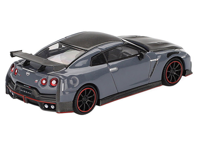 2024 Nissan GT-R Nismo (R35) Stealth Gray with Carbon Hood and Top Limited Edition 1/64 Diecast Model Car by Mini GT-2