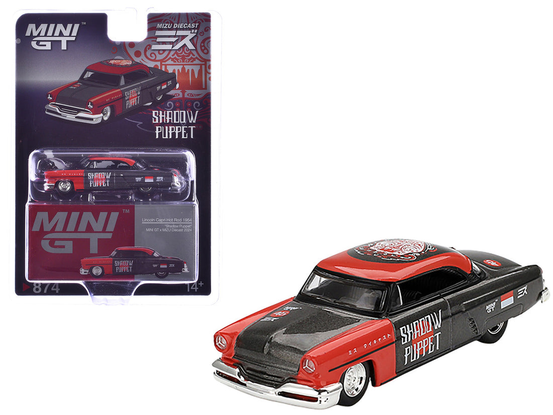 1954 Lincoln Capri Hot Rod "Shadow Puppet" Red and Dark Gray "MINI GT x MIZU Diecast 2024" Limited Edition 1/64 Diecast Model Car by Mini GT-2