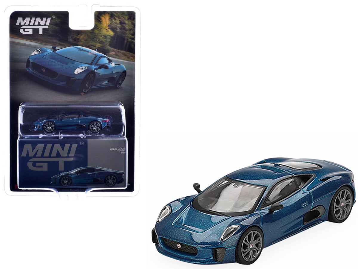 Jaguar C-X75 Blue Metallic Limited Edition 1/64 Diecast Model Car by Mini GT 2