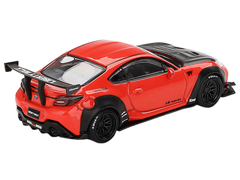 Toyota GR86 "LB-Nation - Liberty Walk" Red with Carbon Hood Limited Edition 1/64 Diecast Model Car by Mini GT-1