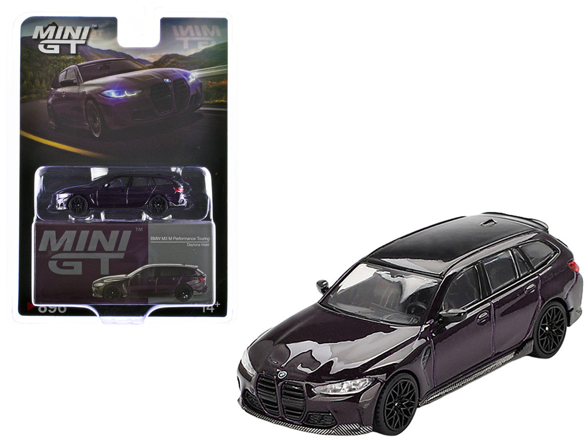 BMW M3 M Performance Touring Daytona Violet Metallic with Black Top Limited Edition 1/64 Diecast Model Car by Mini GT-3
