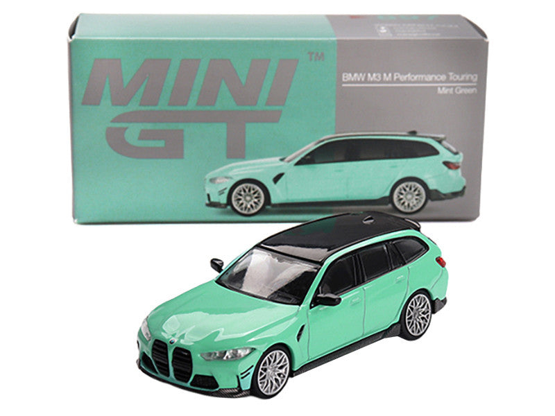 BMW M3 M Performance Touring Mint Green with Black Top Limited Edition 1/64 Diecast Model Car by Mini GT-1