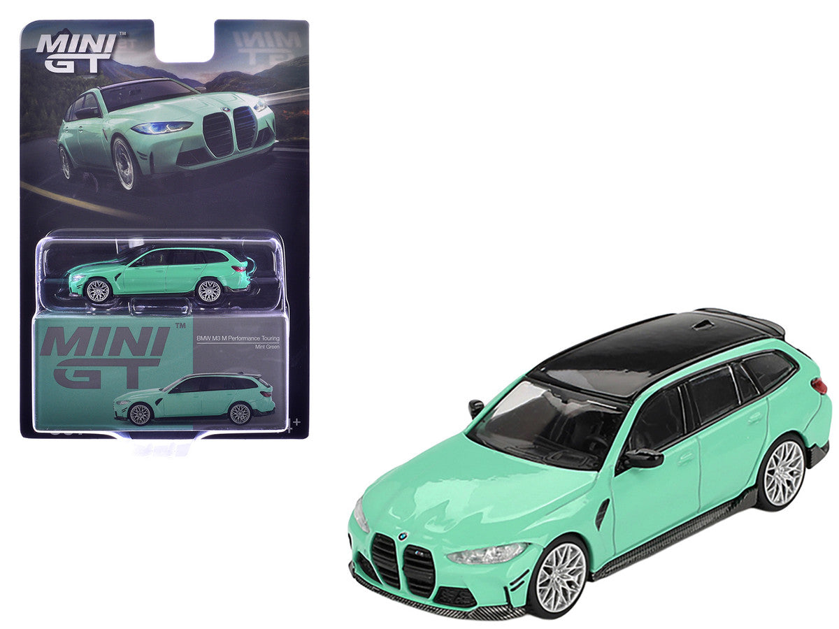BMW M3 M Performance Touring Mint Green with Black Top Limited Edition 1/64 Diecast Model Car by Mini GT-3