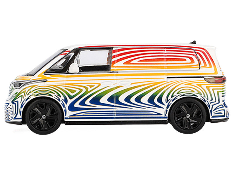Volkswagen ID. Buzz Van Prototype "Rainbow" Limited Edition 1/64 Diecast Model Car by Mini GT-0