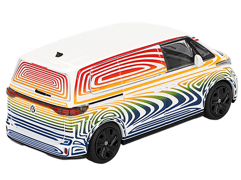 Volkswagen ID. Buzz Van Prototype "Rainbow" Limited Edition 1/64 Diecast Model Car by Mini GT-1