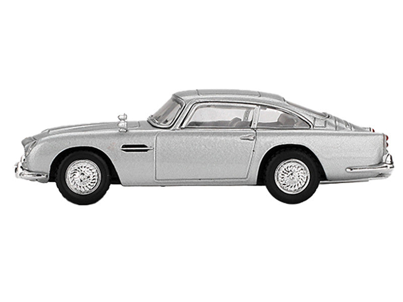 Aston Martin DB5 RHD (Right Hand Drive) Birch Silver Metallic 007 James Bond "Thunderball" (1965) Movie Limited Edition 1/64 Diecast Model Car by Mini GT-0