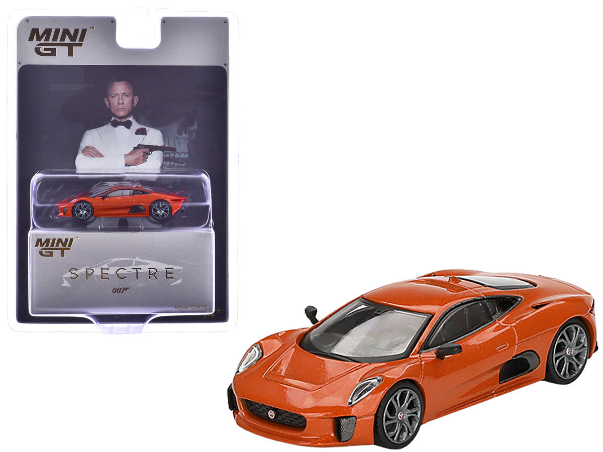 Jaguar C-X75 Orange Metallic 007 James Bond "Spectre" (2015) Movie Limited Edition 1/64 Diecast Model Car by Mini GT-2