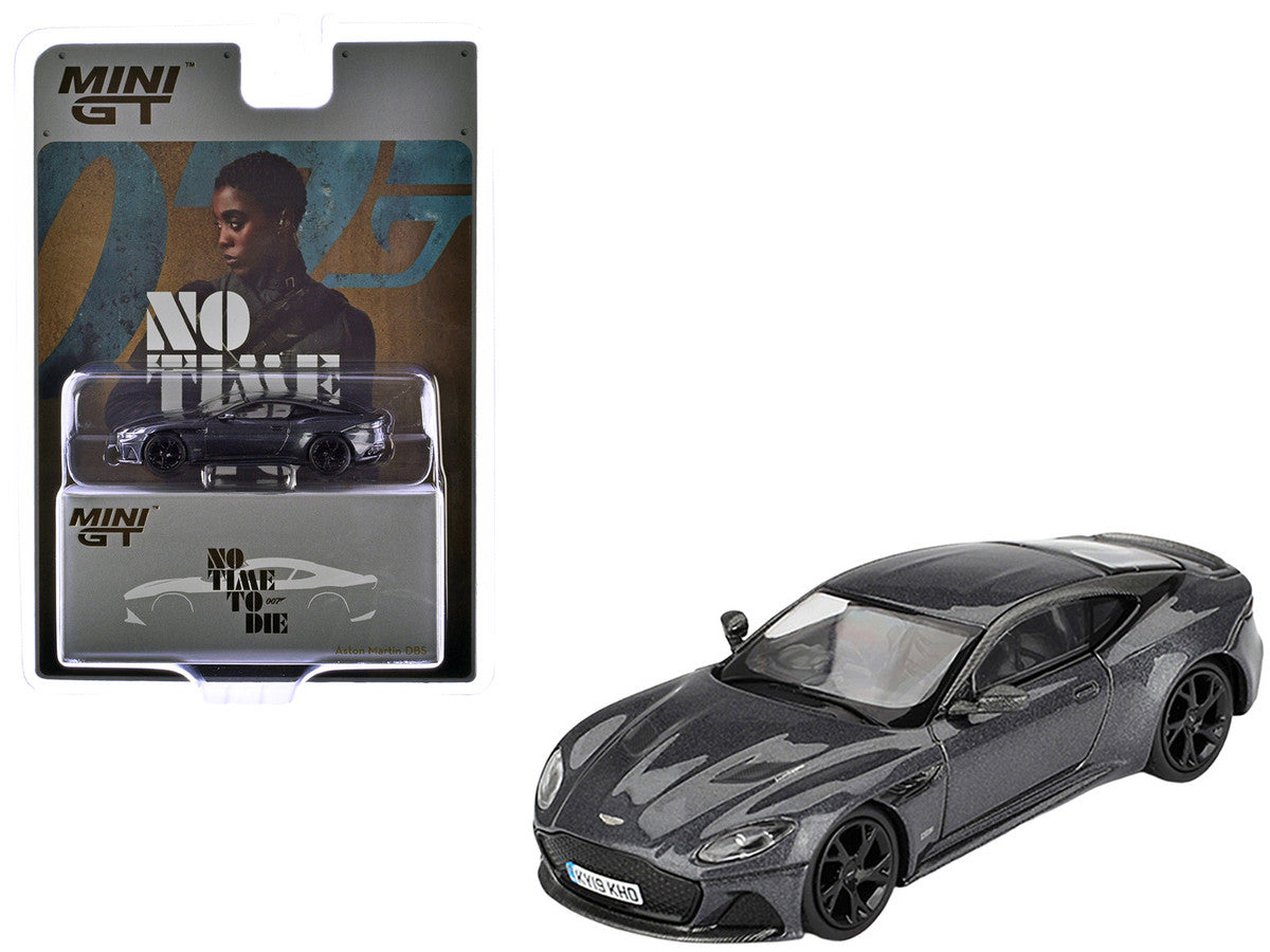 Aston Martin DBS RHD (Right Hand Drive) Gray Metallic 007 James Bond "No Time to Die" (2021) Movie Limited Edition 1/64 Diecast Model Car by Mini GT-2