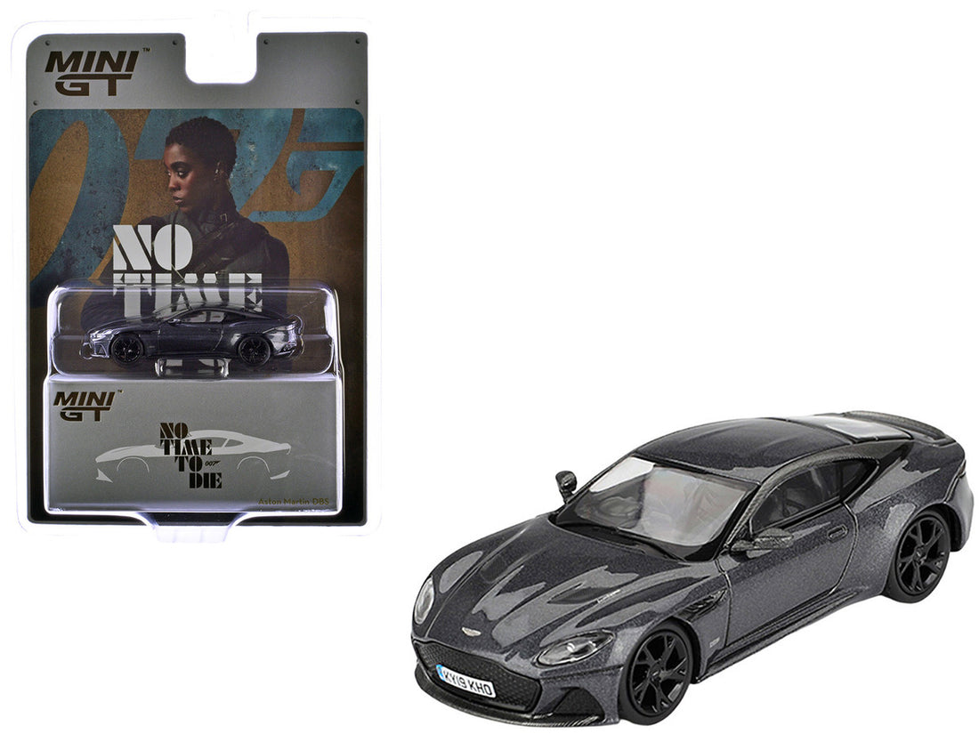 Aston Martin DBS RHD (Right Hand Drive) Gray Metallic 007 James Bond "No Time to Die" (2021) Movie Limited Edition 1/64 Diecast Model Car by Mini GT-2