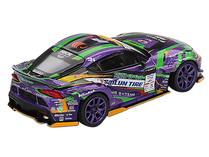 Toyota GR Supra KUHL RHD (Right Hand Drive) #91 Shingo Hatanaka "Evangelion Racing" "D1 Grand Prix" (2021) Limited Edition 1/64 Diecast Model Car by Mini GT 3