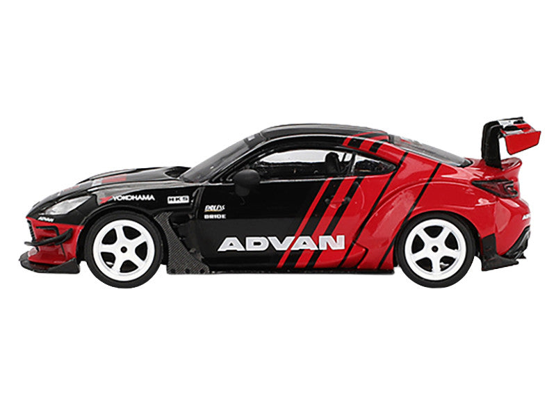 Toyota GR86 "HKS TYPE R ADVAN" RHD (Right Hand Drive) Black and Red "2022 Tokyo Auto Salon" Limited Edition 1/64 Diecast Model Car by Mini GT-1