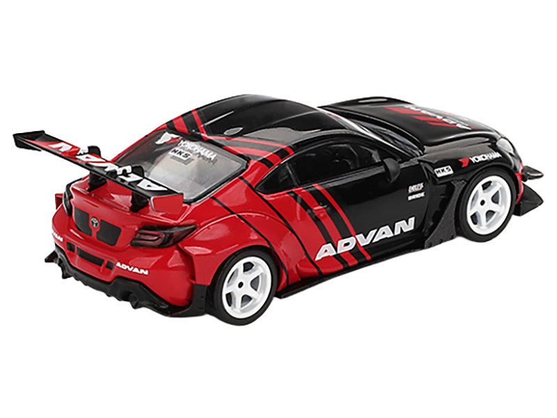 Toyota GR86 "HKS TYPE R ADVAN" RHD (Right Hand Drive) Black and Red "2022 Tokyo Auto Salon" Limited Edition 1/64 Diecast Model Car by Mini GT-0