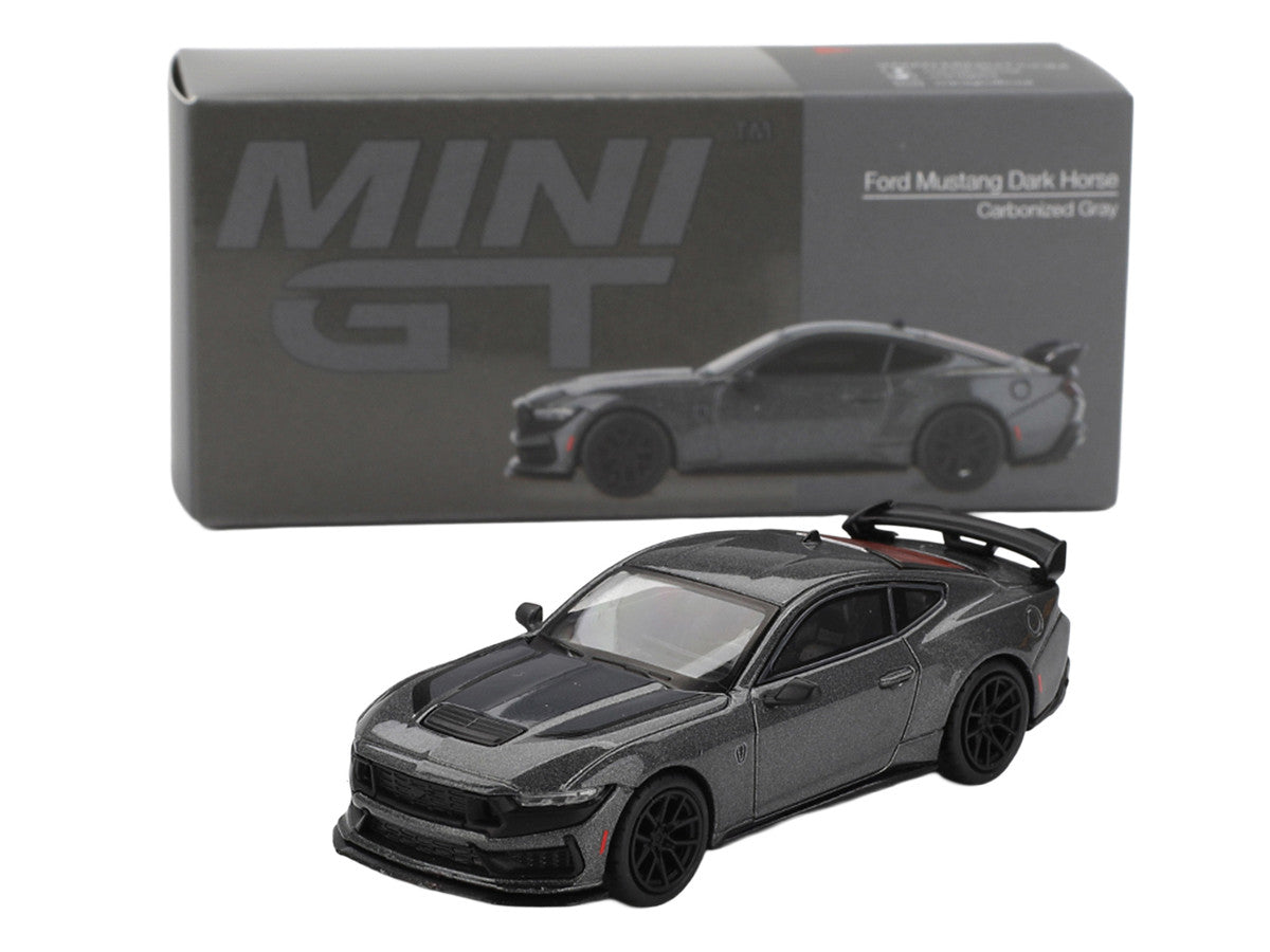 Ford Mustang 2024 Dark Horse Carbonized Gray Metallic Limited Edition 1/64 Diecast Model Car by Mini GT 3
