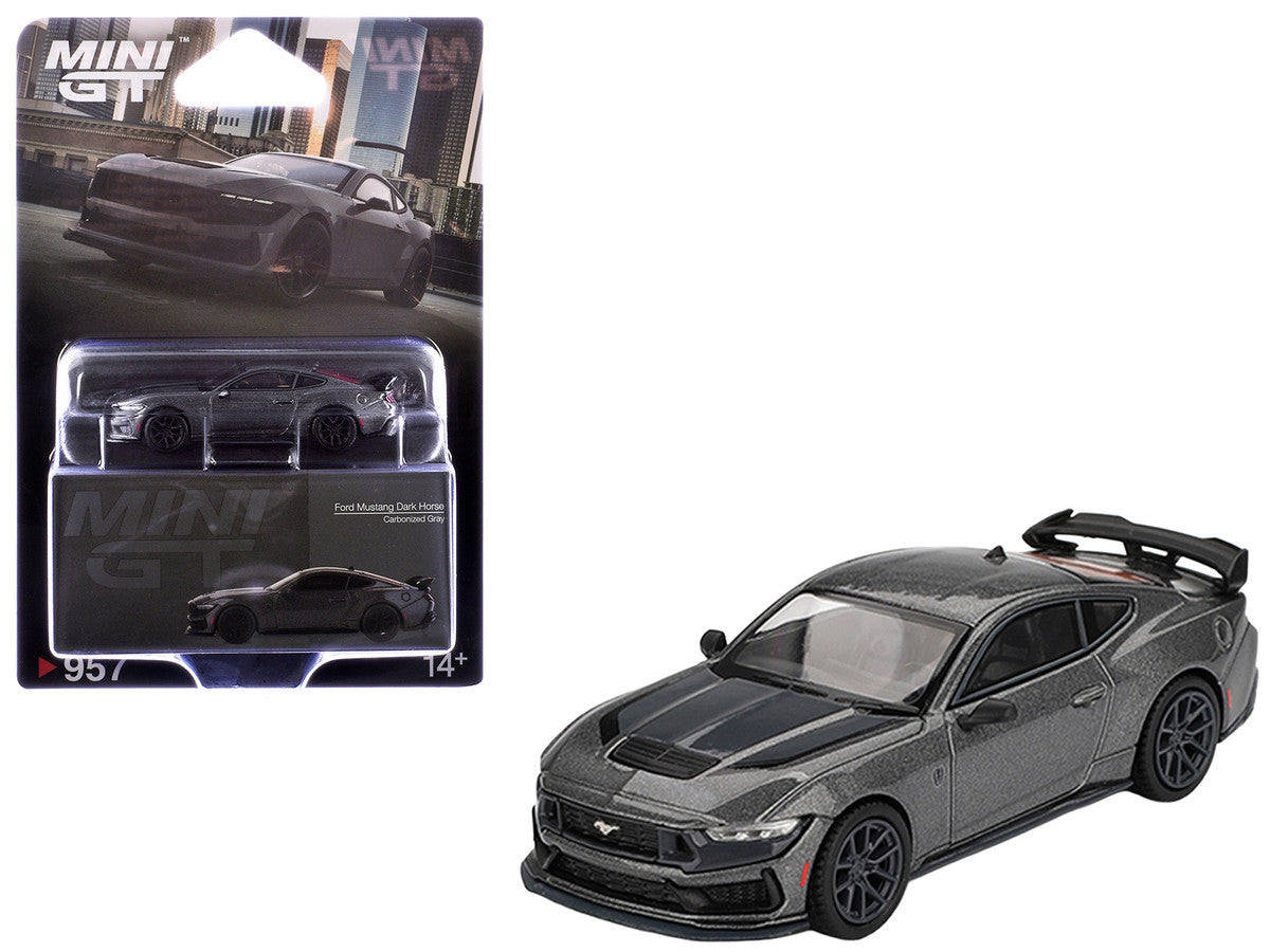 Ford Mustang 2024 Dark Horse Carbonized Gray Metallic Limited Edition 1/64 Diecast Model Car by Mini GT 4