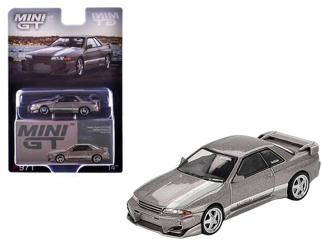 Nissan Skyline GT-R (R32) RHD (Right Hand Drive) "Veilside Combat C-I" Gray Metallic Limited Edition 1/64 Diecast Model Car by Mini GT2