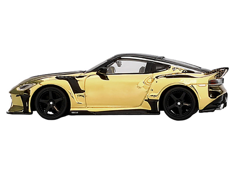 Nissan Z VeilSide FFZ400 Gold Chrome with Black Top Limited Edition 1/64 Diecast Model Car by Mini GT-0