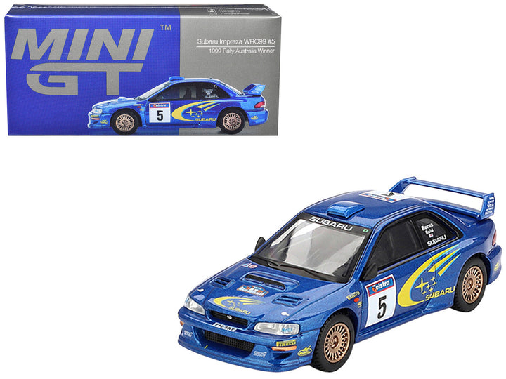 Subaru Impreza WRC99 #5 Richard Burns - Robert Reid Winner "Rally Australia" (1999) Limited Edition 1/64 Diecast Model Car by Mini GT
