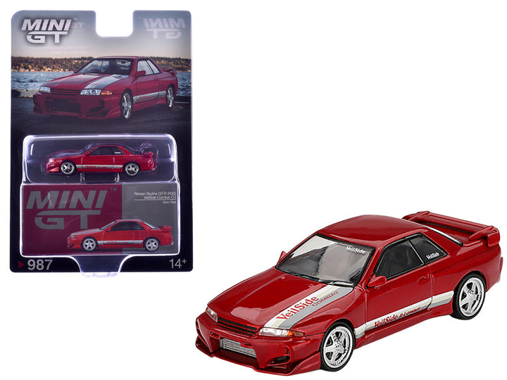 Nissan Skyline GT-R (R32) RHD (Right Hand Drive) "Veilside Combat C-I" Gem Red Metallic Limited Edition 1/64 Diecast Model Car by Mini GT