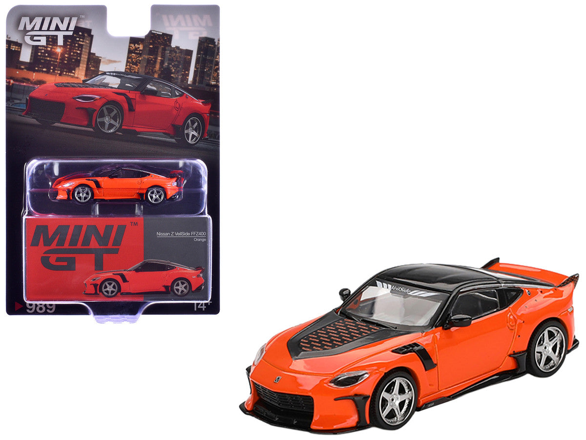 Nissan Z VeilSide FFZ400 Orange with Black Top Limited Edition 1/64 Diecast Model Car by Mini GT 3