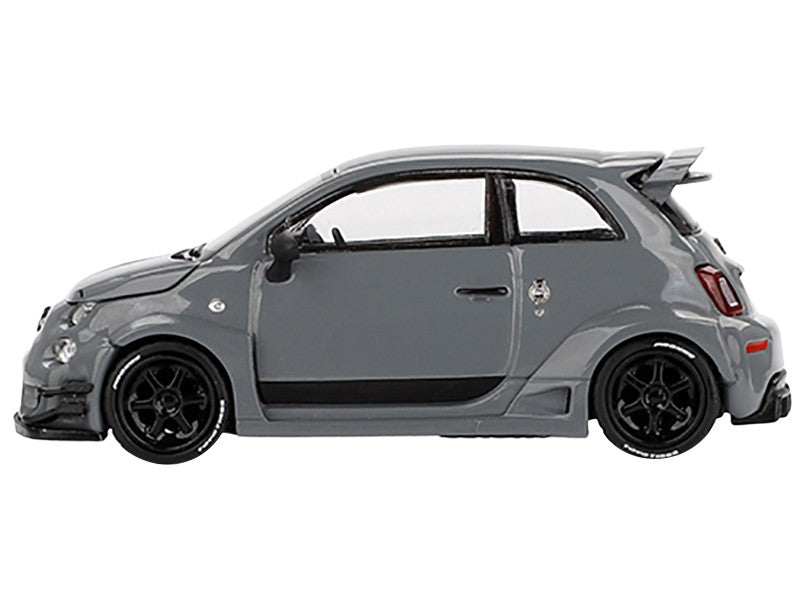 ABARTH 595 #49 "LB-Works x Abas Works" Gray Limited Edition 1/64 Diecast Model Car by Mini GT 2