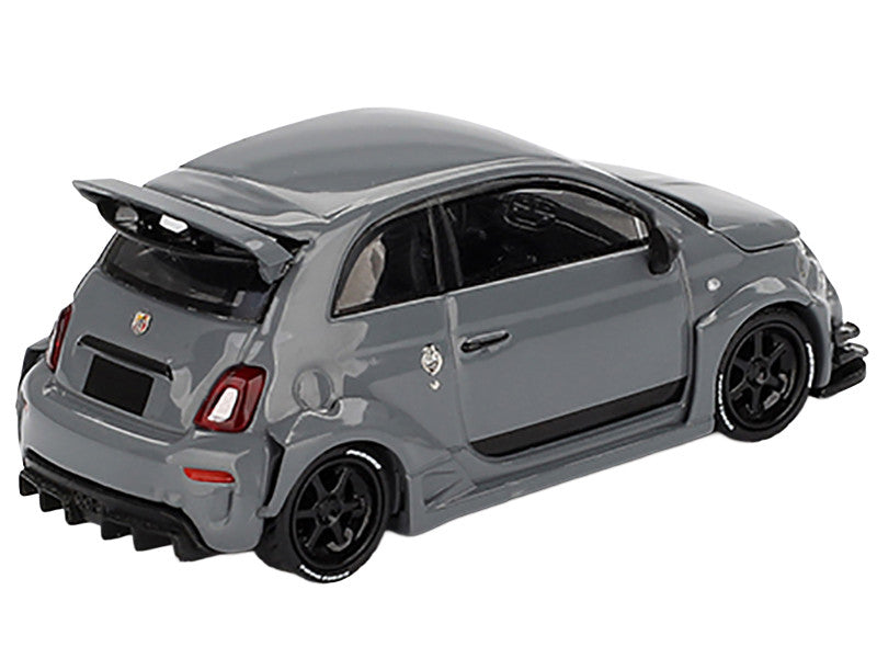ABARTH 595 #49 "LB-Works x Abas Works" Gray Limited Edition 1/64 Diecast Model Car by Mini GT 3