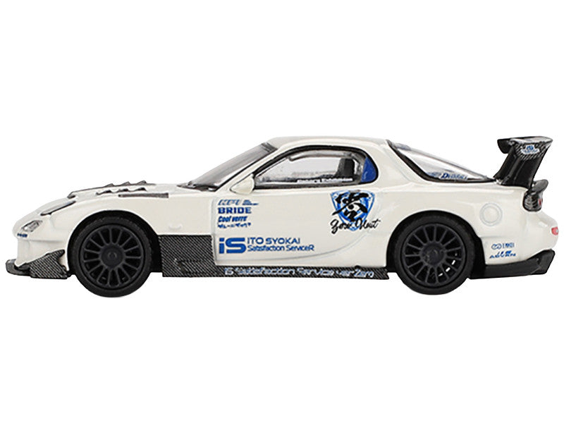 Mazda RX-7 (FD3S) "Itosyoukai Rei-gouki with RE Amemiya" RHD (Right Hand Drive) White with Graphics Limited Edition 1/64 Diecast Model Car by Mini GT-1