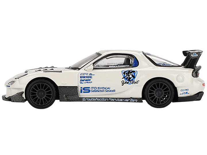 Mazda RX-7 (FD3S) "Itosyoukai Rei-gouki with RE Amemiya" RHD (Right Hand Drive) White with Graphics Limited Edition 1/64 Diecast Model Car by Mini GT-1