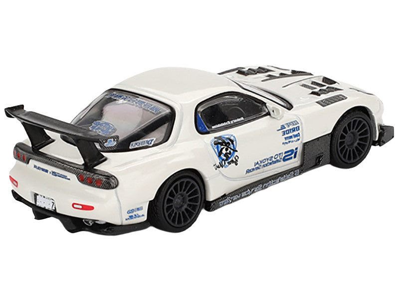Mazda RX-7 (FD3S) "Itosyoukai Rei-gouki with RE Amemiya" RHD (Right Hand Drive) White with Graphics Limited Edition 1/64 Diecast Model Car by Mini GT-0