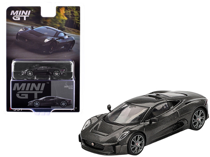 Jaguar C-X75 "Test Car" Black Carbon Limited Edition 1/64 Diecast Model Car by Mini GT 2