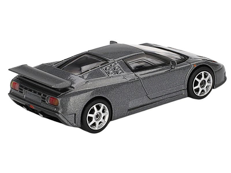 Bugatti EB110 Super Sport Grigio Scuro Dark Gray Metallic Limited Edition 1/64 Diecast Model Car by Mini GT 2