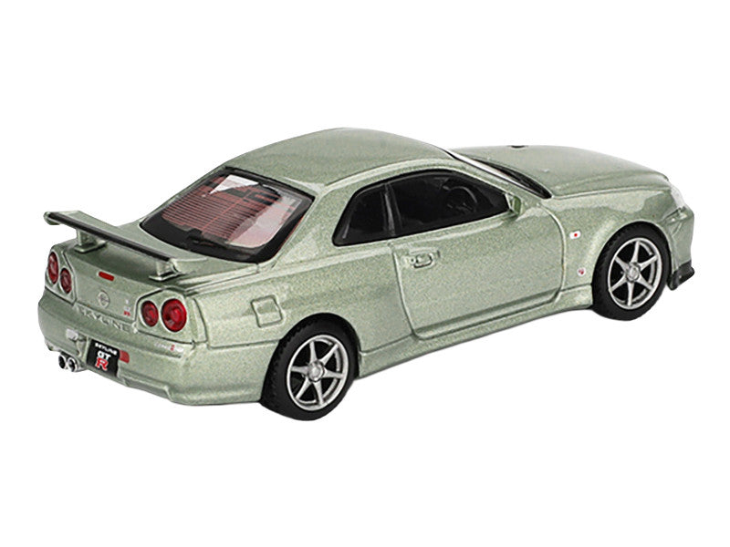 Nissan Skyline GT-R (R34) V-Spec II Nur RHD (Right Hand Drive) Millenium Jade Metallic Limited Edition 1/64 Diecast Model Car by Mini GT-2