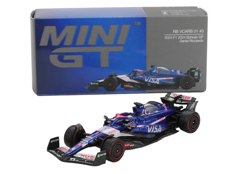 RB VCARB 01 #3 Daniel Ricciardo Formula One F1 "Bahrain GP" (2024) Limited Edition 1/64 Diecast Model Car by Mini GT-2