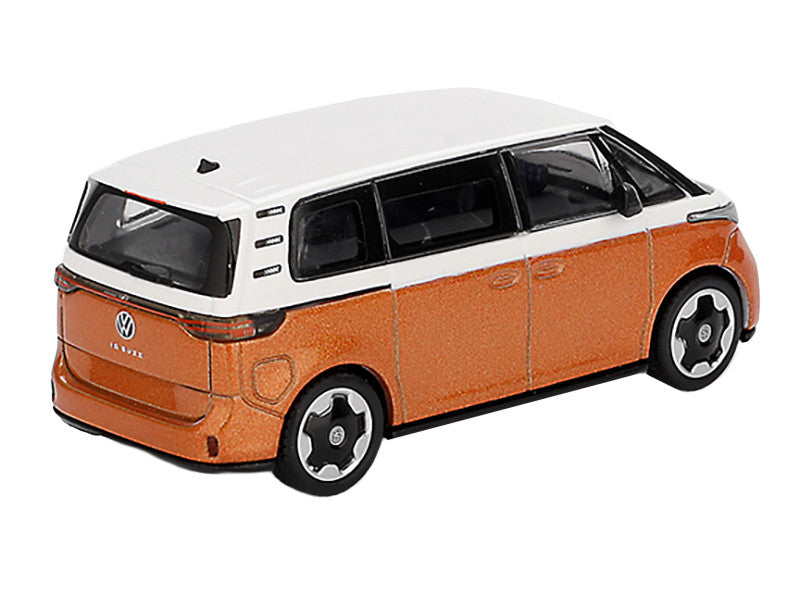 Volkswagen ID.Buzz Van Candy White and Energetic Orange Metallic Limited Edition 1/64 Diecast Model Car by Mini GT-0