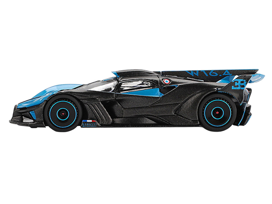 Bugatti Bolide Presentation Blue and Carbon Fiber Limited Edition 1/64 Diecast Model Car by Mini GT