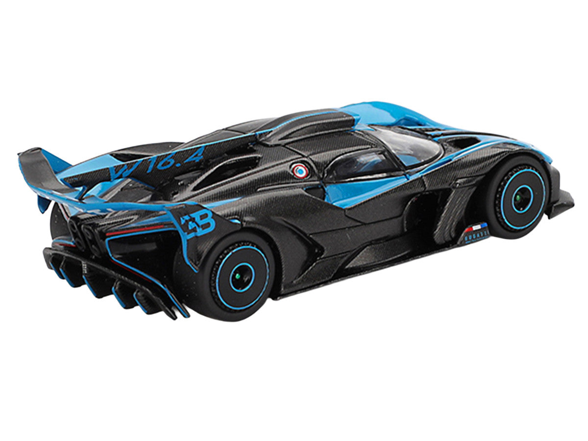 Bugatti Bolide Presentation Blue and Carbon Fiber Limited Edition 1/64 Diecast Model Car by Mini GT