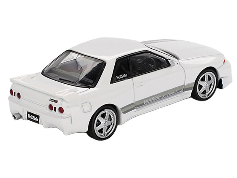 Nissan Skyline GT-R (R32) RHD (Right Hand Drive) "Veilside Combat C-I" White with Gray Stripes Limited Edition 1/64 Diecast Model Car by Mini GT-0