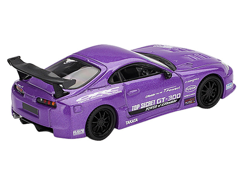 Toyota Supra (A80) "Top Secret GT-300" Top Secret Purple Metallic with Graphics Limited Edition 1/64 Diecast Model Car by Mini GT-1