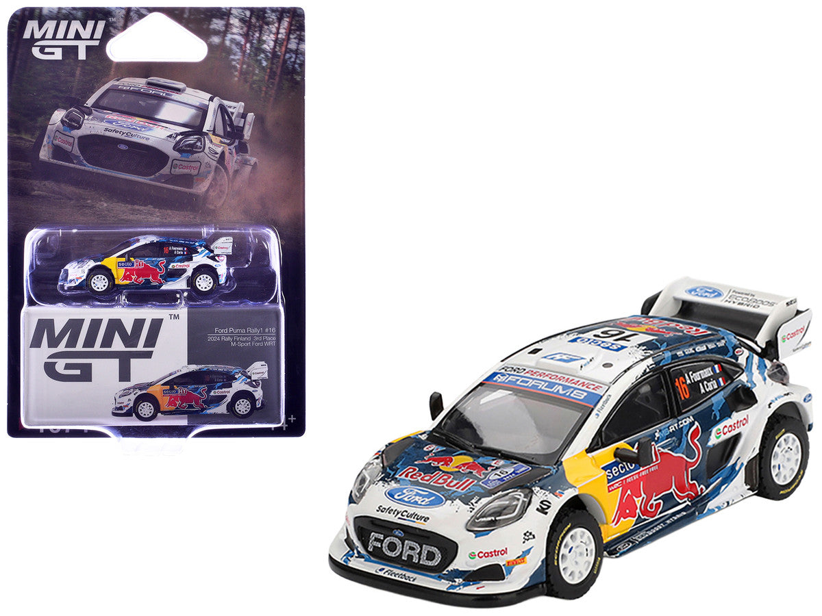 Ford Puma Rally1 #16 Adrien Fourmaux - Alexandre Coria "M-Sport Ford WRT" 3rd Place "Rally Finland" (2024) Limited Edition 1/64 Diecast Model Car by Mini GT 3