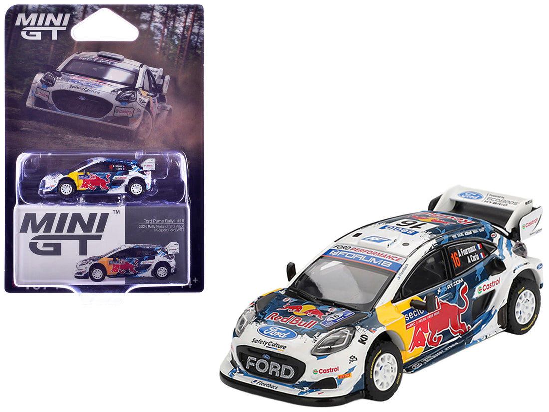 Ford Puma Rally1 #16 Adrien Fourmaux - Alexandre Coria "M-Sport Ford WRT" 3rd Place "Rally Finland" (2024) Limited Edition 1/64 Diecast Model Car by Mini GT 3
