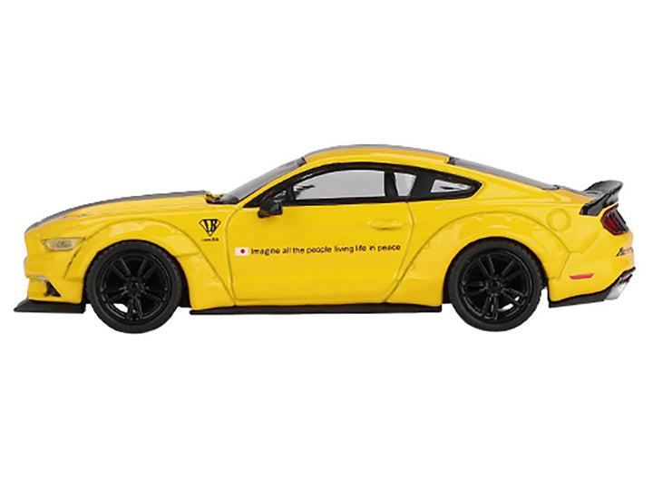 Ford Mustang "LB-Works" Triple Yellow with Black Stripes Limited Edition 1/64 Diecast Model Car by Mini GT-1