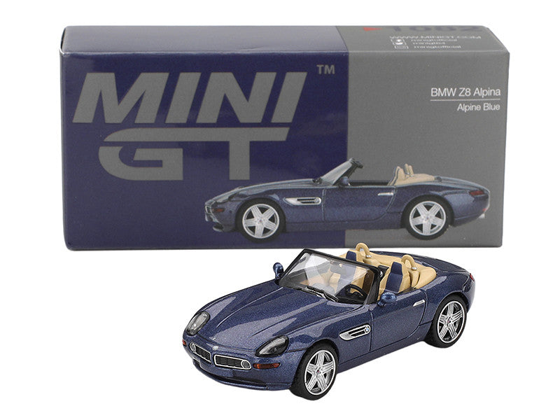 BMW Z8 Alpina Roadster Alpine Blue Metallic Limited Edition 1/64 Diecast Model Car by Mini GT-1