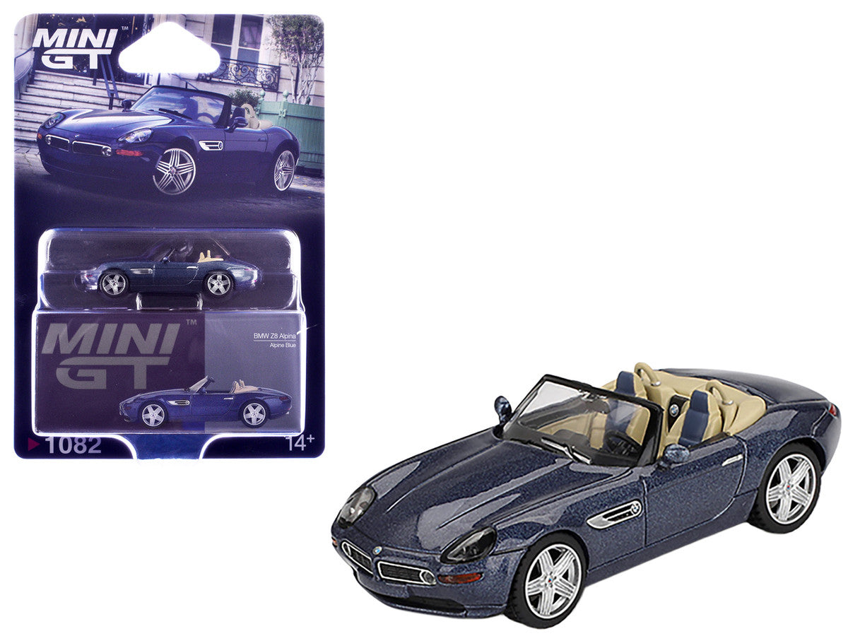 BMW Z8 Alpina Roadster Alpine Blue Metallic Limited Edition 1/64 Diecast Model Car by Mini GT-3