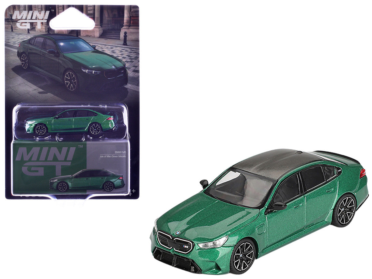 BMW M5 Isle of Man Green Metallic with Carbon Top Limited Edition 1/64 Diecast Model Car by Mini GT-2