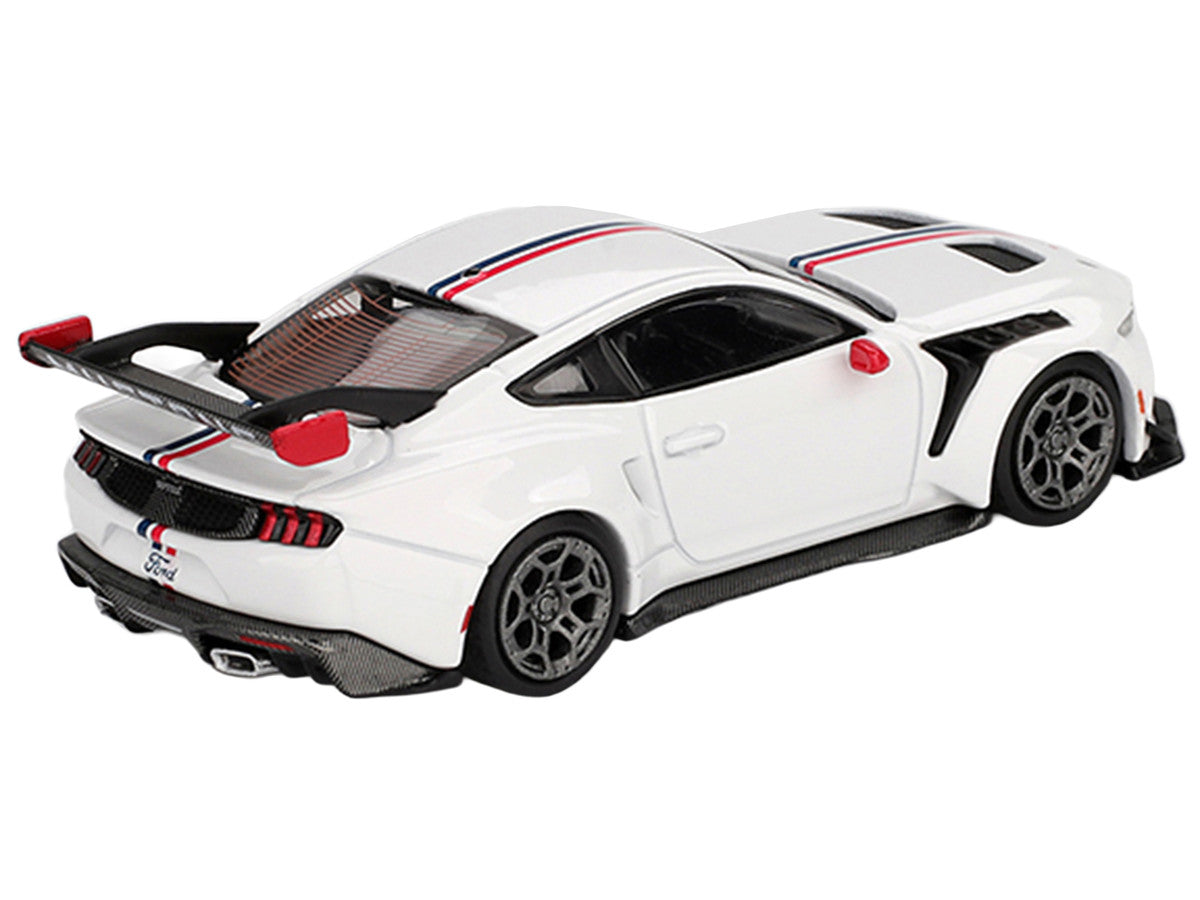 Mini GT Mustang GTD Spirit of America rear three-quarter diecast view
