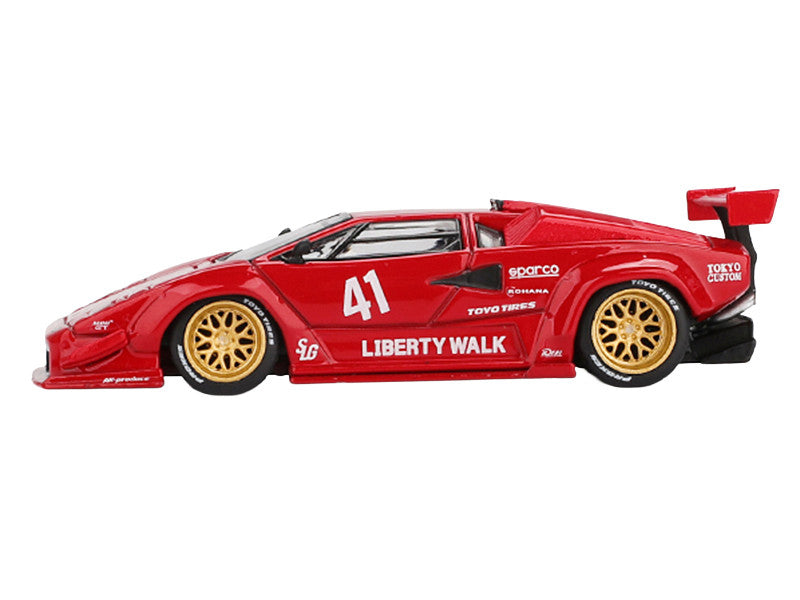 Lamborghini Countach LB-WORKS #41 Red Limited Edition 1/64 Diecast Model Car by Mini GT 4