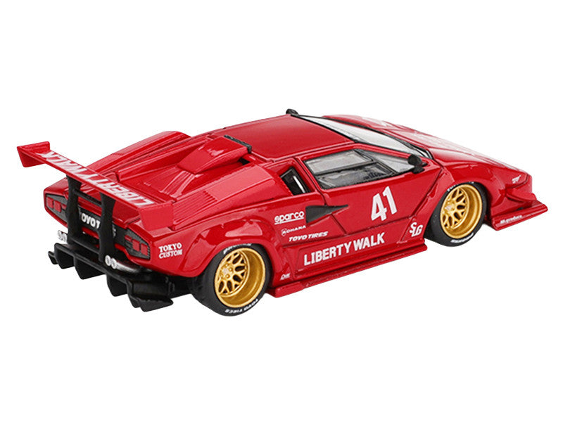 Lamborghini Countach LB-WORKS #41 Red Limited Edition 1/64 Diecast Model Car by Mini GT