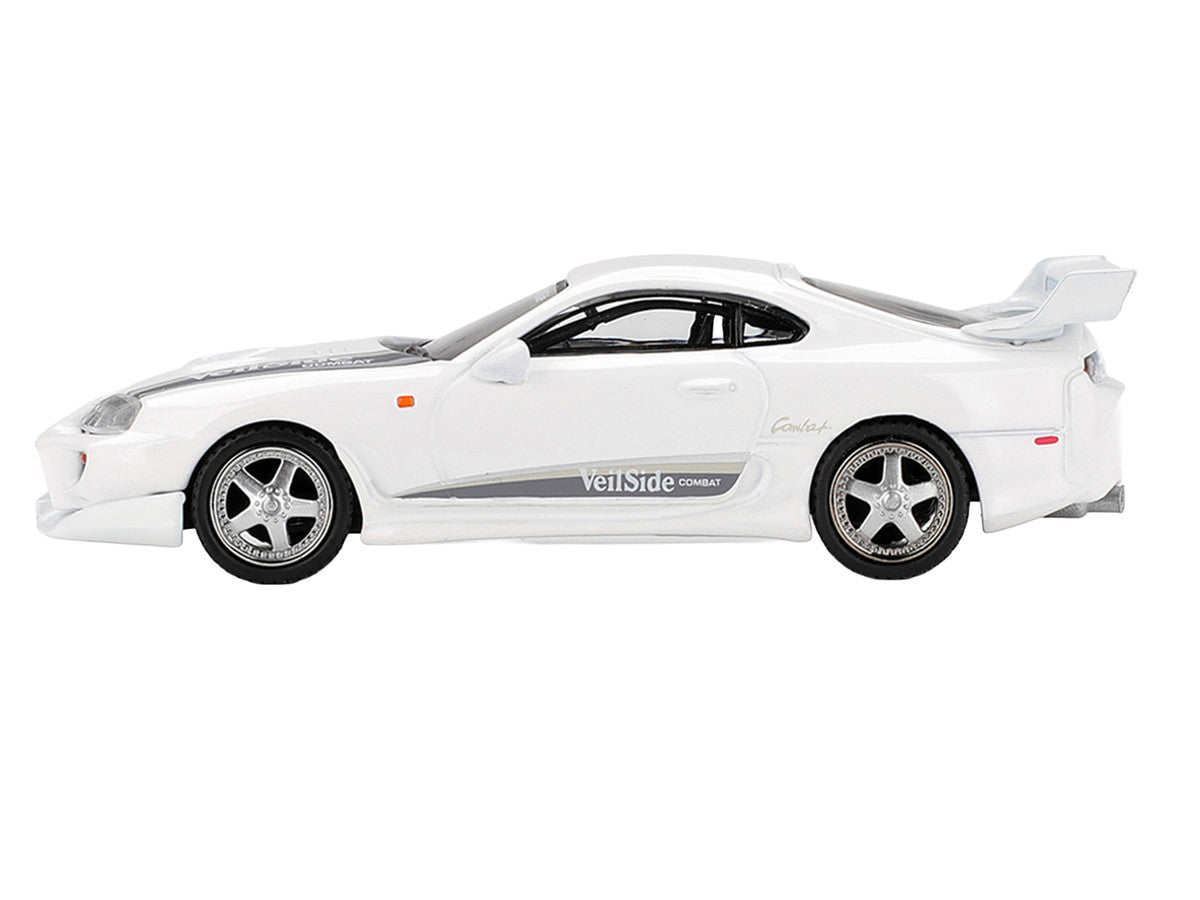 Toyota Supra VeilSide Combat V-II white 1:64 Mini GT diecast car