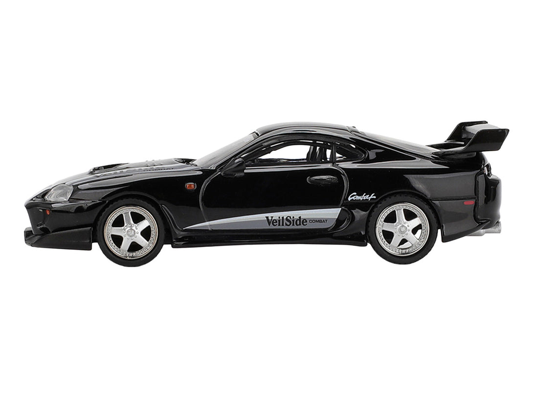 Black Toyota Supra VeilSide Combat V-II side view 1:64 diecast